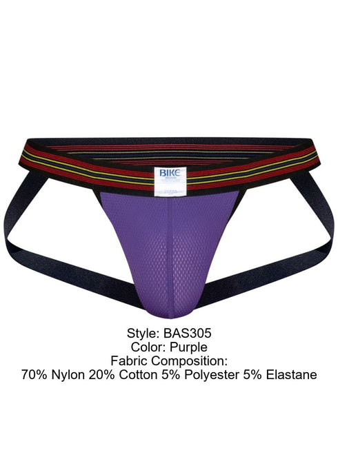 BIKE Athletic BAS305 Men's Underwear Performance Mesh Jockstrap Color Purple