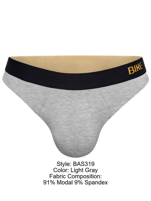 BIKE Athletic BAS319 Active Thong in Color Light Gray