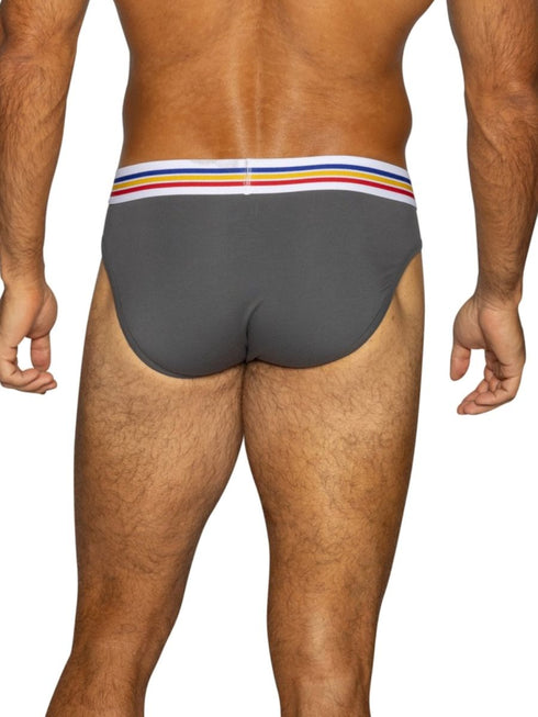 BIKE Athletic BAS327 Men's Underwear Stretch Cotton Brief Color Charcoal