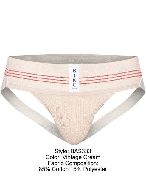 BIKE Athletic BAS333 Classic Retro: 1980s Jockstrap in Vintage Cream Color Vintage Cream