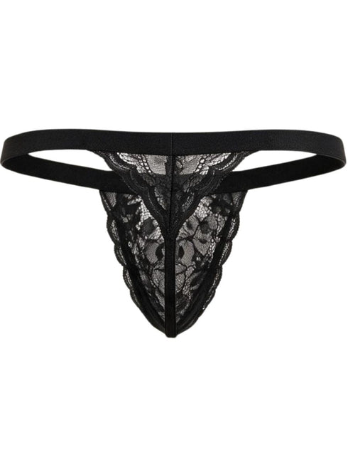 CandyMan 95013 Men's Underwear Seductive Lace Thongs Color Black