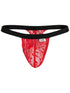 CandyMan 95013 Men's Underwear Seductive Lace Thongs Color Red-Black