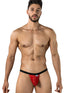 CandyMan 95013 Men's Underwear Seductive Lace Thongs Color Red-Black