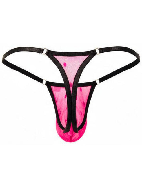 CandyMan 95016 Men's Underwear Sexy Mesh Thongs Color Hot Pink