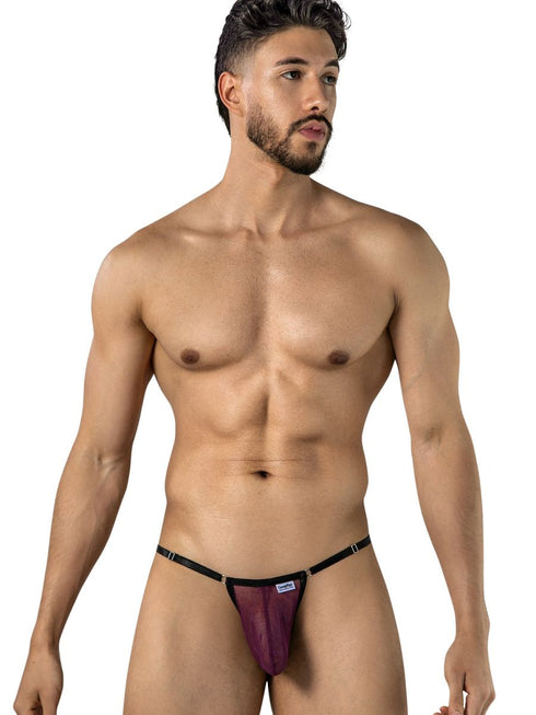 CandyMan 95016 Men's Underwear Sexy Mesh Thongs Color Wine