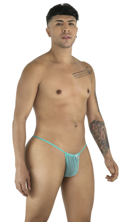 CandyMan 9586 G-String Color Aqua Mesh