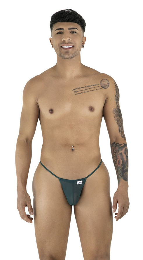 CandyMan 9586 G-String Color Bottle Green Mesh