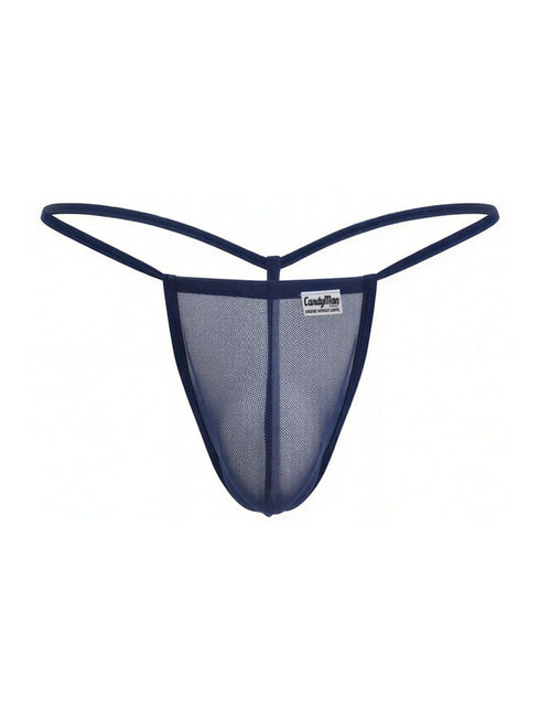 CandyMan 9586 Men's Underwear Mini G-String Color Dark Blue Mesh