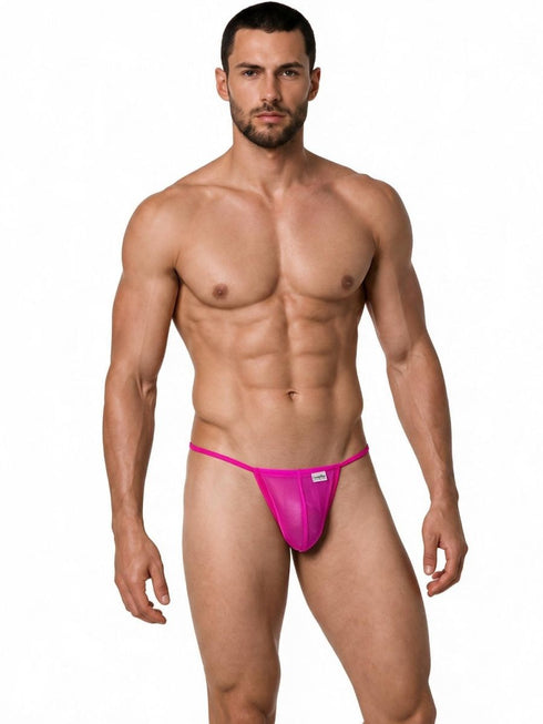 CandyMan 9586 Men's Underwear Mini G-String Color Magenta Mesh