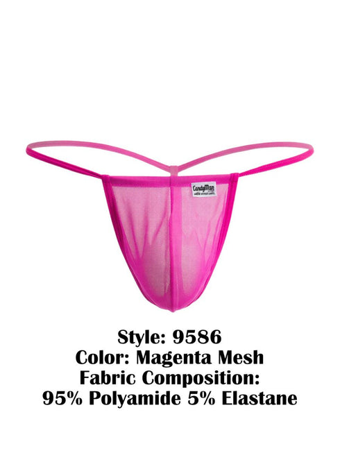 CandyMan 9586 G-String Color Magenta Mesh
