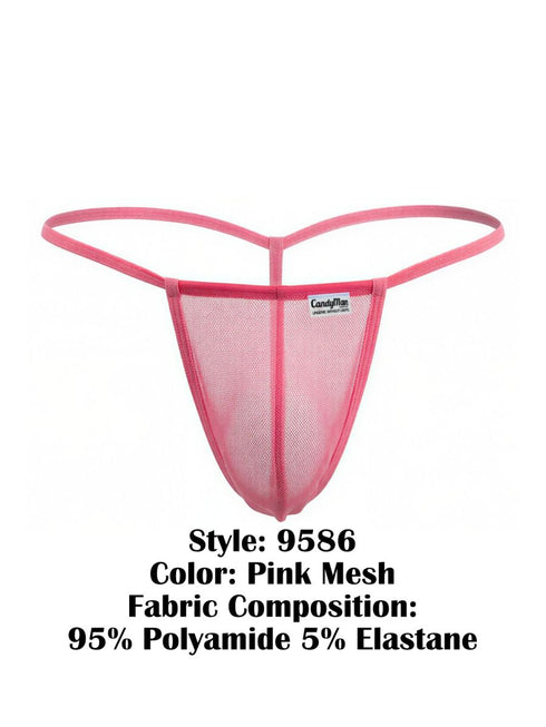 CandyMan 9586 Men's Underwear Mini G-String Color Pink Mesh