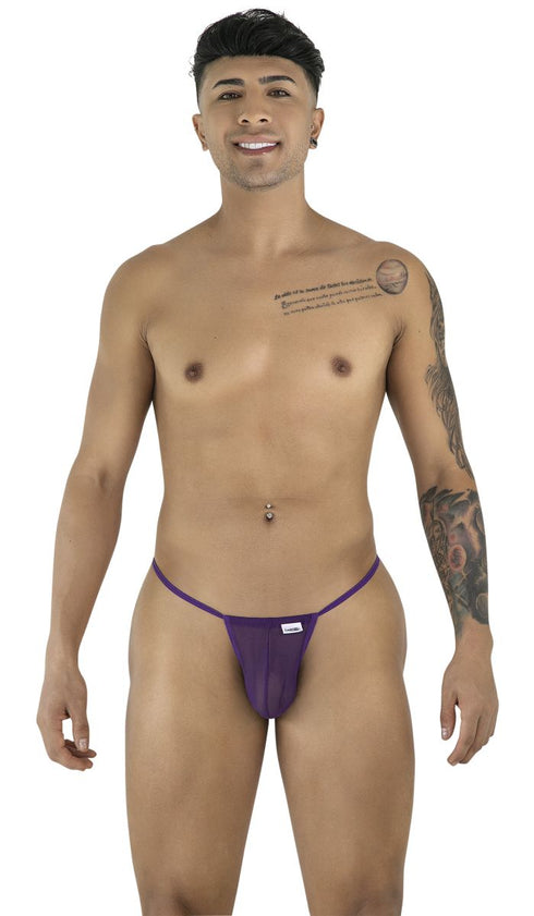 CandyMan 9586 G-String Color Purple Mesh