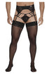CandyMan 99550X Lace Garter-Jockstrap Outfit Color Black