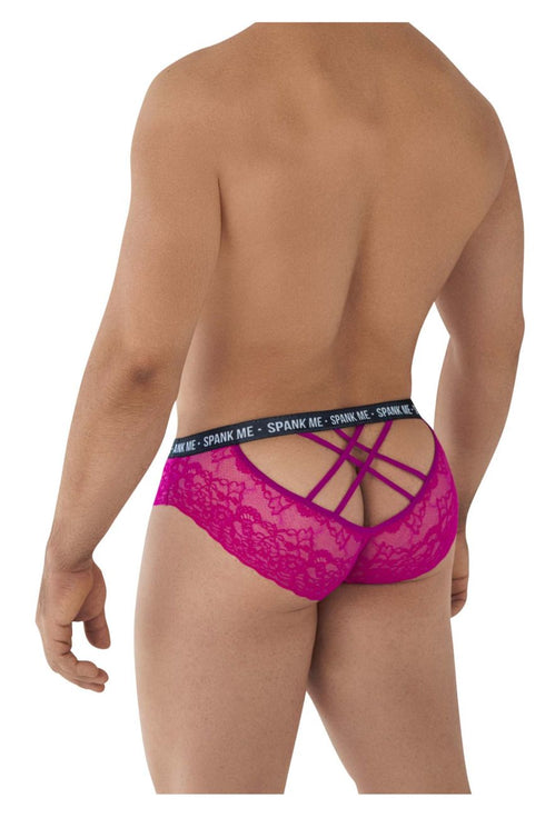 CandyMan 99615X Spank Me Lace Briefs Color Pink