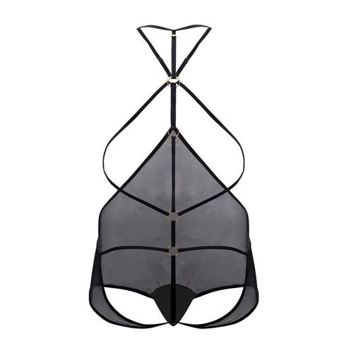 CandyMan 99662X Tulle Bodysuit Color Black