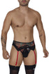 CandyMan 99688X Garter Thongs Two Piece Set Color Black