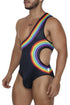 CandyMan 99702X Rainbow Bodysuit Color Black