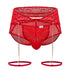 CandyMan 99703X Garter Briefs Two Piece Set Color Red