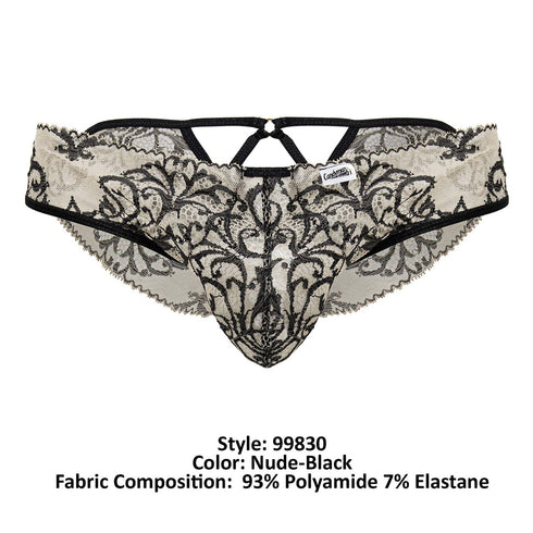 CandyMan 99830 Lace Briefs Color Nude-Black