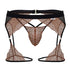 CandyMan 99854 Lace-Garter Outfit Color Black-Terracotta