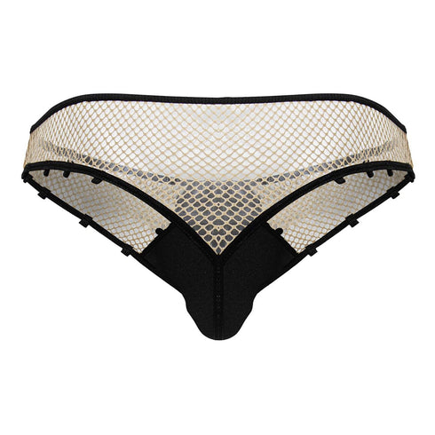 CandyMan 99860 Fishnet Thongs Color Nude-Black