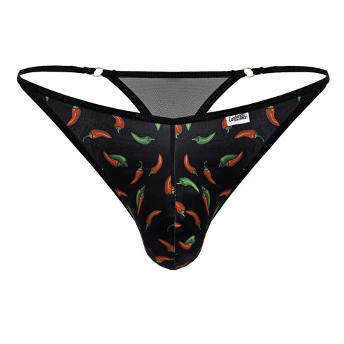 CandyMan 99875 Chili pepper Thongs Color Black Print