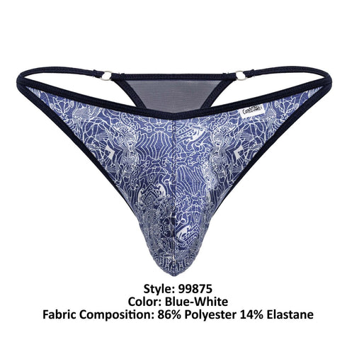 CandyMan 99875 Water prints Thongs Color Blue-White