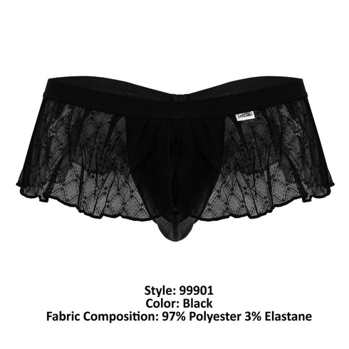 CandyMan 99901 Geometric Mesh Thongs Color Black