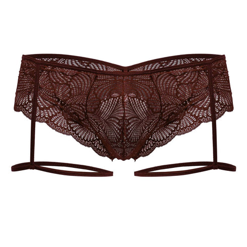 CandyMan 99905 Garter Lace Briefs Color Burgundy