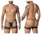 CandyMan 99906 Garter Lace Thongs Color Navy