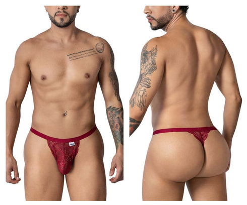 CandyMan 99915 Lace Thongs Color Burgundy