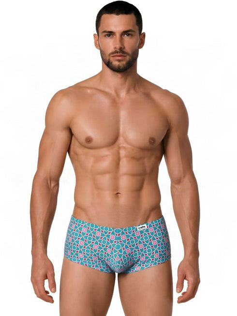 CandyMan 99922 Men's Underwear Printed Low Rise Trunks Color Printed Blue