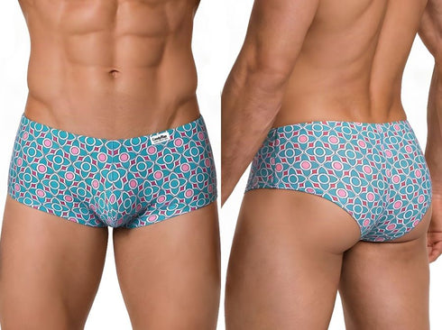 CandyMan 99922 Men's Underwear Printed Low Rise Trunks Color Printed Blue