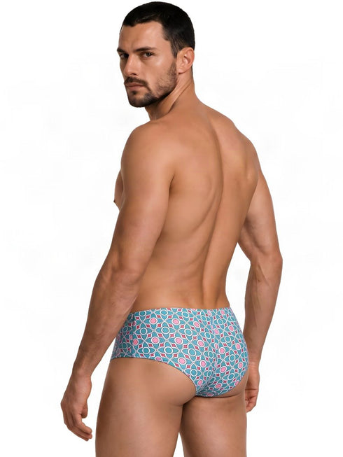 CandyMan 99922 Men's Underwear Printed Low Rise Trunks Color Printed Blue