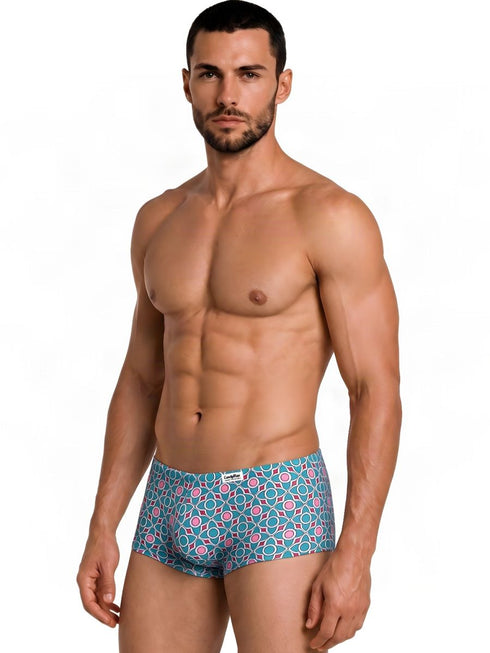 CandyMan 99922 Men's Underwear Printed Low Rise Trunks Color Printed Blue