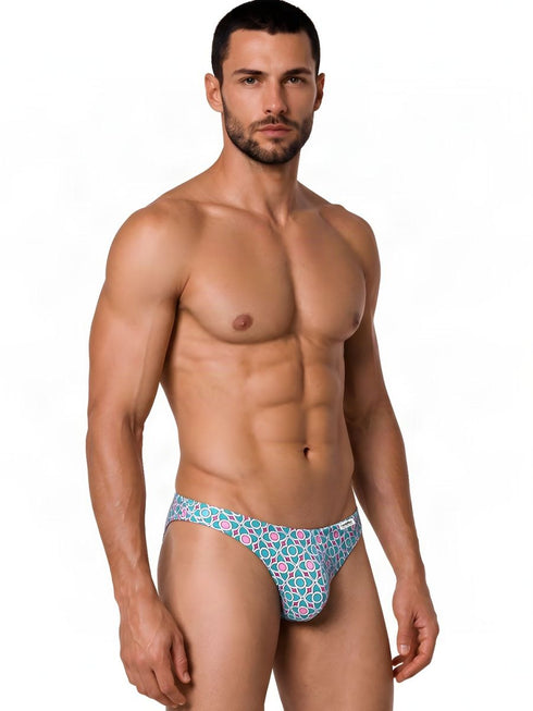 CandyMan 99924 Men's Underwear Printed Thong Color Printed Blue