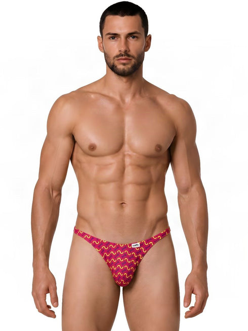 CandyMan 99924 Men's Underwear Printed Thong Color Printed Fuchsia