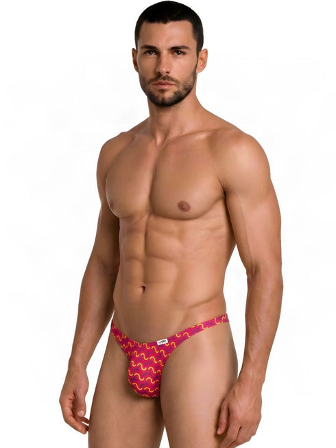 CandyMan 99924 Men's Underwear Printed Thong Color Printed Fuchsia