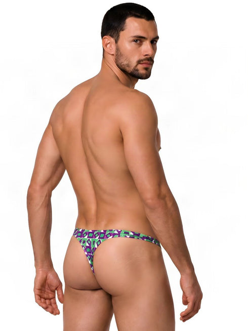 CandyMan 99924 Men's Underwear Printed Thong Color Printed Purple