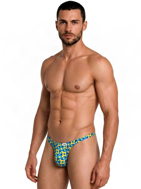 CandyMan 99924 Men's Underwear Printed Thong Color Printed Turquoise