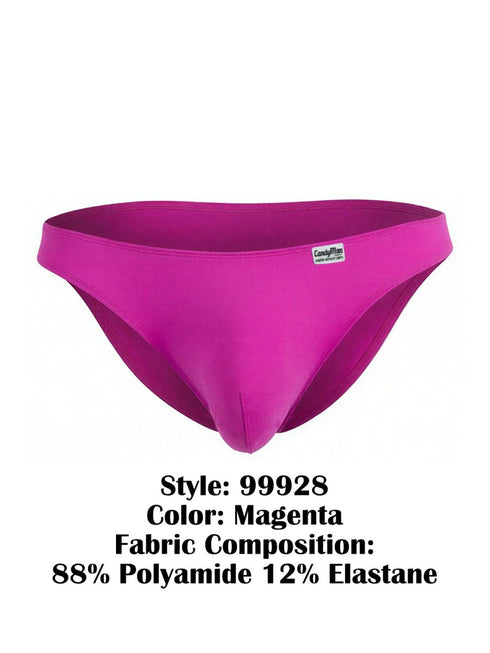 CandyMan 99928 Men's Underwear Bikini Sleek Low Rise Brief Color Magenta