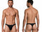 CandyMan 99930 Men's Underwear Sleek Low Rise Thong Color Black