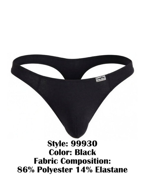 CandyMan 99930 Men's Underwear Sleek Low Rise Thong Color Black