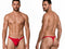CandyMan 99930 Men's Underwear Sleek Low Rise Thong Color Red