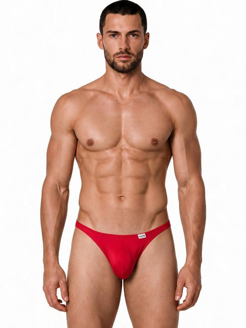 CandyMan 99930 Men's Underwear Sleek Low Rise Thong Color Red