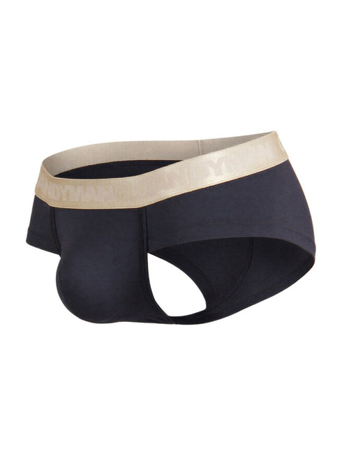CandyMan 99932 Men's Underwear Sleek Contour Briefs Color Black-Gold