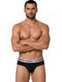 CandyMan 99932 Men's Underwear Sleek Contour Briefs Color Black-Silver