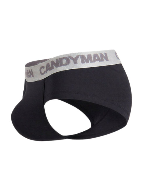 CandyMan 99932 Men's Underwear Sleek Contour Briefs Color Black-Silver