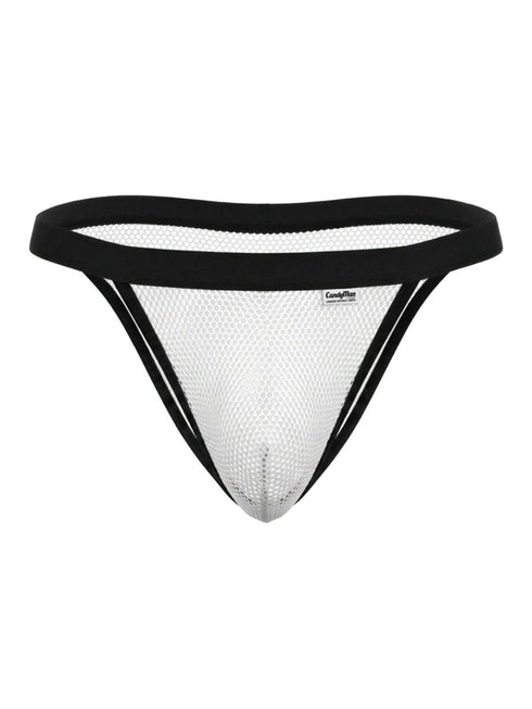 CandyMan 99933 Men's Underwear Seductive Mesh Bikini Color White Mesh