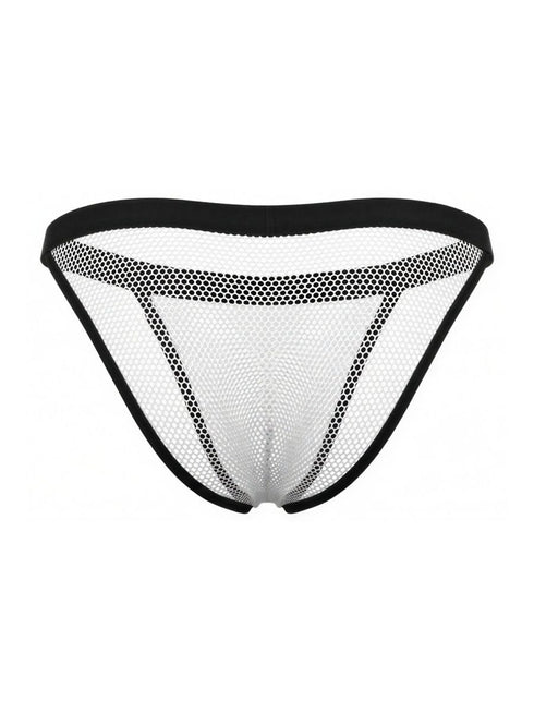 CandyMan 99933 Men's Underwear Seductive Mesh Bikini Color White Mesh